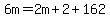 6m=2m%2B2%2B162