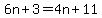 6n%2B3=4n%2B11