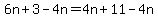 6n%2B3-4n=4n%2B11-4n