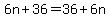 6n%2B36=36%2B6n
