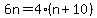 6n=4%28n%2B10%29