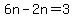 6n-2n=3