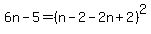 6n-5=%28n-2-2n%2B2%29%5E2