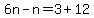 6n-n=3%2B12