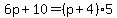 6p%2B10=%28p%2B4%295