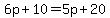 6p%2B10=5p%2B20