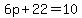 6p%2B22=10