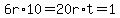 6r%2A10=20r%2At=1