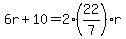 6r%2B10=2%2A%2822%2F7%29%2Ar