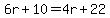 6r%2B10=4r%2B22