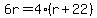 6r=4%28r%2B22%29