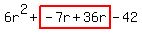 6r%5E2%2Bhighlight%28-7r%2B36r%29-42