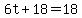 6t%2B18=18