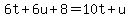 6t%2B6u%2B8=10t%2Bu