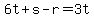 6t%2Bs-r=3t