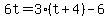 6t=3%28t%2B4%29-6