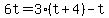 6t=3%28t%2B4%29-t