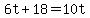 6t+%2B+18+=+10t
