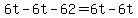 6t-6t-62=6t-6t