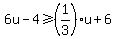 6u-4%3E=%281%2F3%29u%2B6