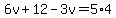 6v%2B12-3v=5%2A4