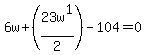 6w%2B%2823w%5E1%2F2%29-104=0