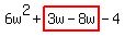 6w%5E2%2Bhighlight%283w-8w%29-4