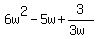 6w%5E2-5w%2B3%2F%283w%29