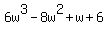 6w%5E3-8w%5E2%2Bw%2B6