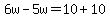 6w-5w=10%2B10