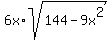 6x%2Asqrt%28144-9x%5E2%29