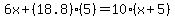 6x%2B%2818.8%29%285%29=10%28x%2B5%29