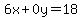 6x%2B0y=18