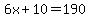 6x%2B10=190