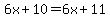 6x%2B10=6x%2B11