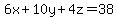 6x%2B10y%2B4z=38