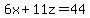 6x%2B11z=44