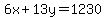 6x%2B13y=1230