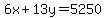 6x%2B13y=5250