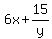 6x%2B15%2Fy
