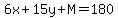 6x%2B15y%2BM=180
