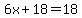 6x%2B18=18