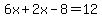 6x%2B2x-8=12
