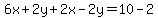 6x%2B2y%2B2x-2y=10-2