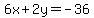 6x%2B2y=-36