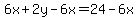 6x%2B2y-6x=24-6x