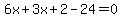 6x%2B3x%2B2-24=0