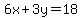 6x%2B3y=18