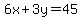 6x%2B3y=45