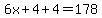 6x%2B4%2B4=178